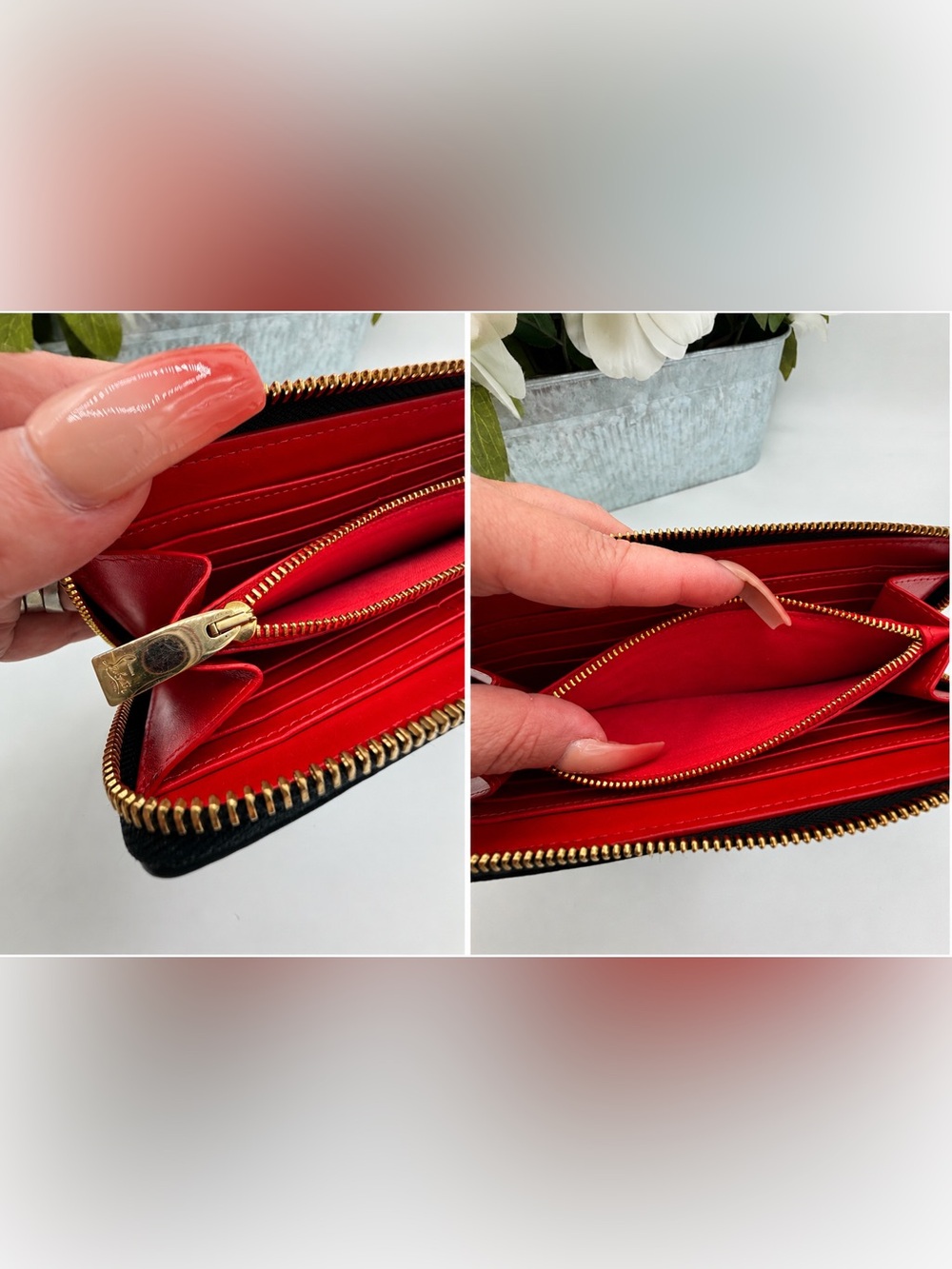 Christian Louboutin Calfskin Empire Panettone Spiked Zip Around Wallet- EUC🌟 - Picture 7 of 8